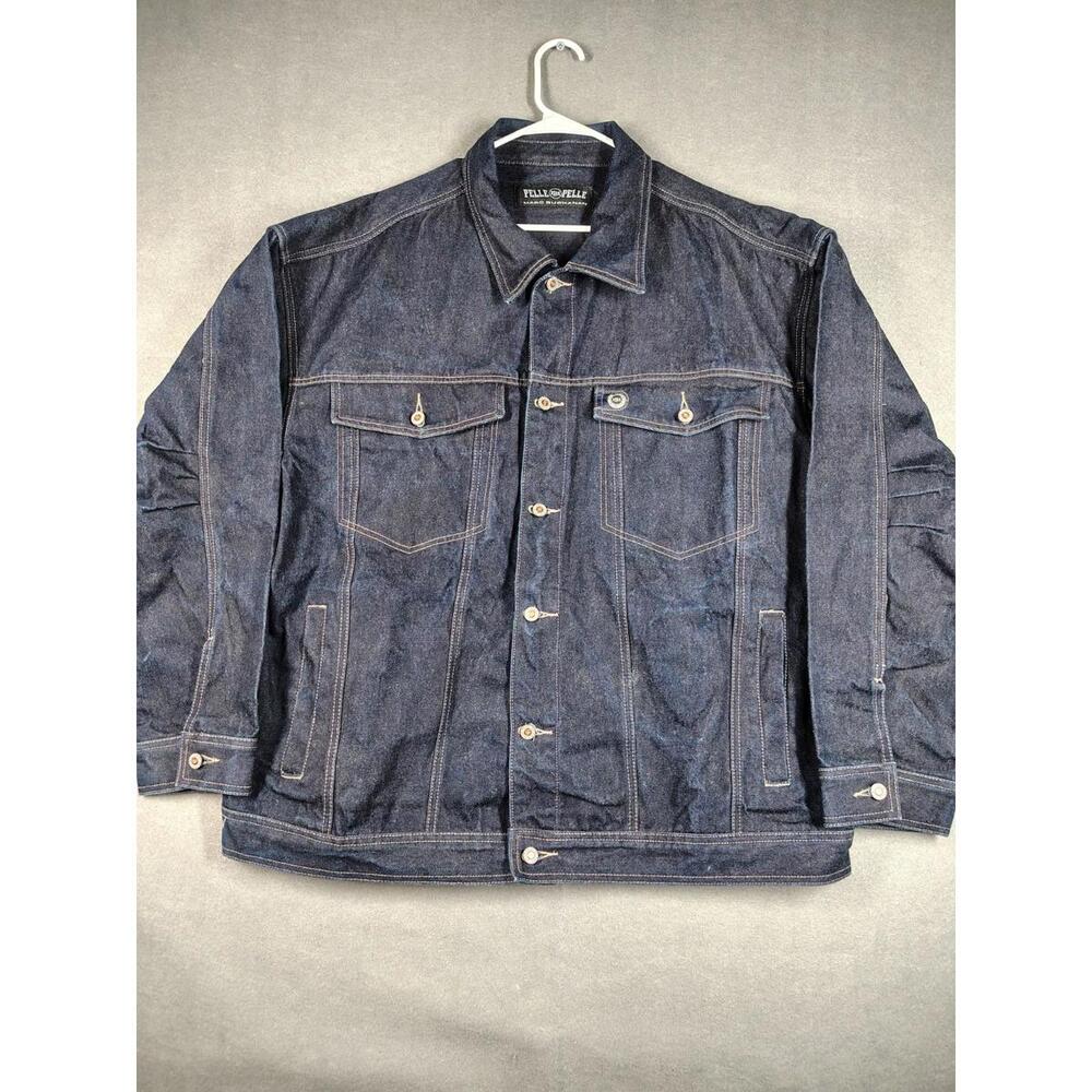 Pelle Pelle Marc Buchanan Mens 2XL Denim Jacket Y2K Vtg Jean Hip Hop EUC